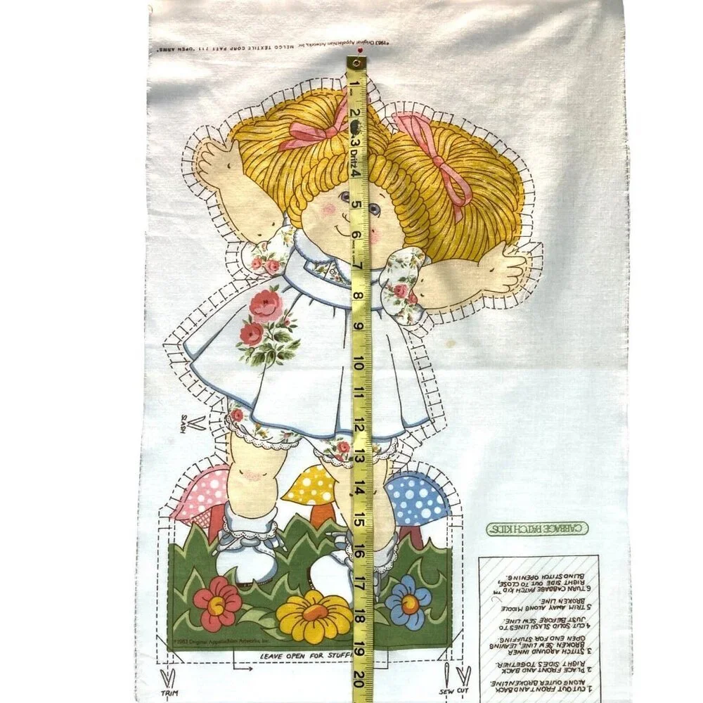 Vintage Cabbage Patch Kids Doll Pattern For Stuffing, Instructions Included 1983